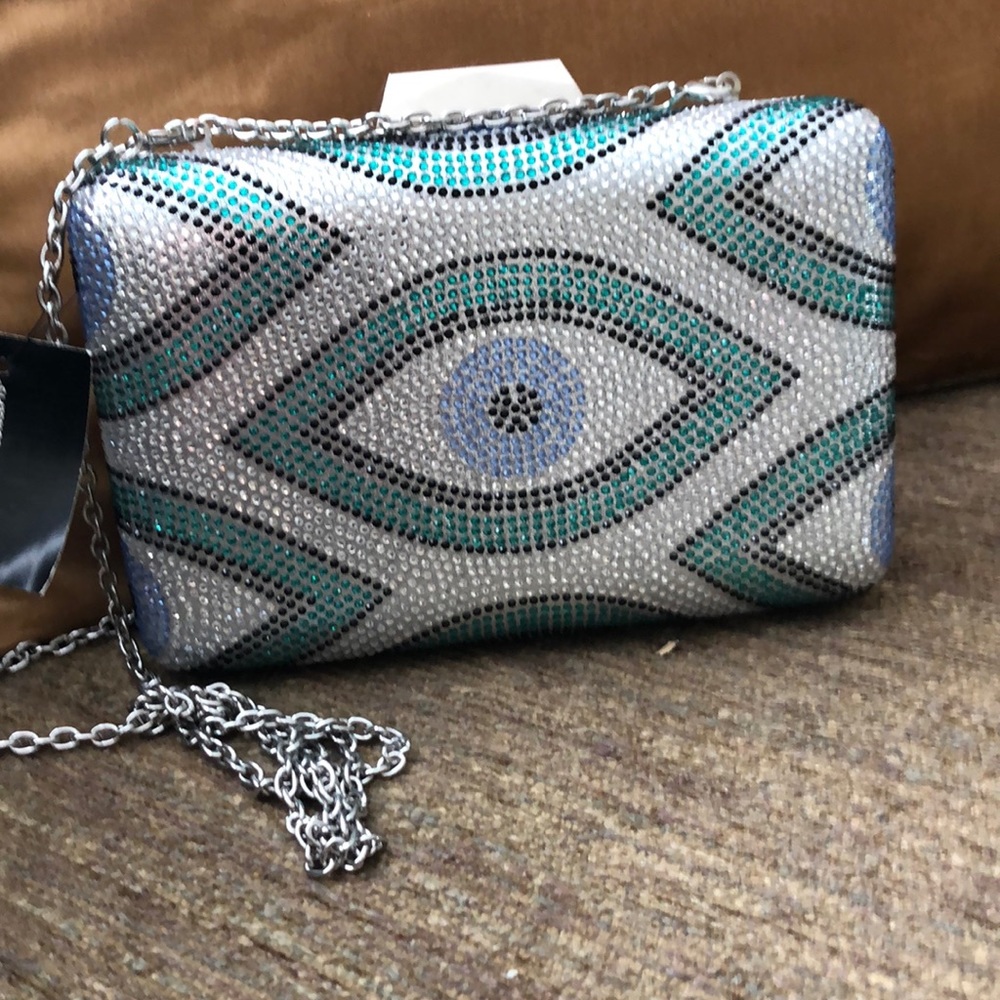 Evil eye beaded clutch